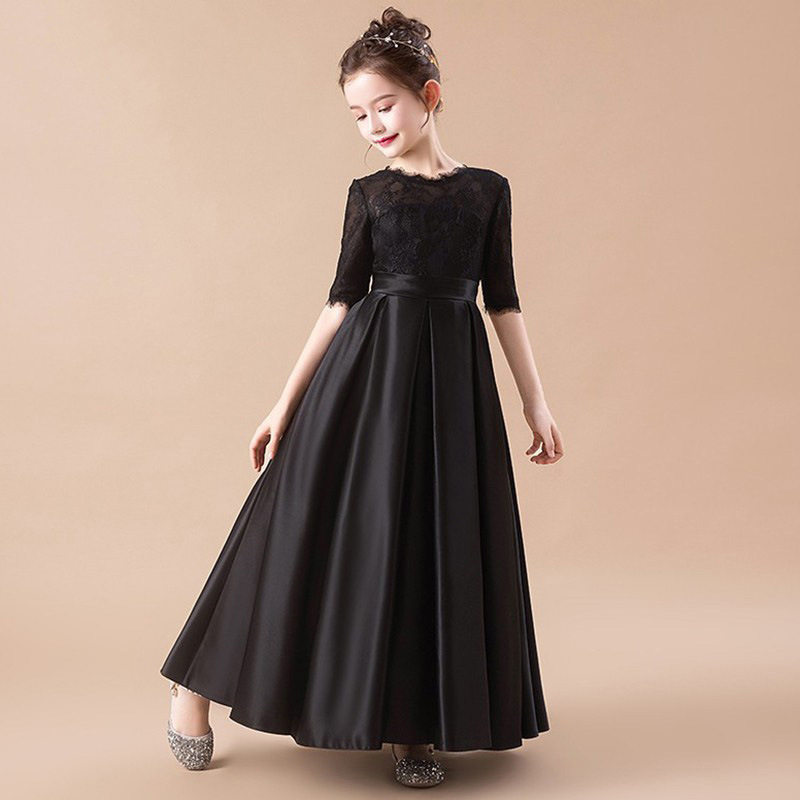 女童黑色公主裙长款钢琴演出服学生元旦小主持人儿童乐团合唱礼服,童装/婴儿装/亲子装,儿童礼服,淘宝优惠券,粉丝福利购,淘宝优惠卷