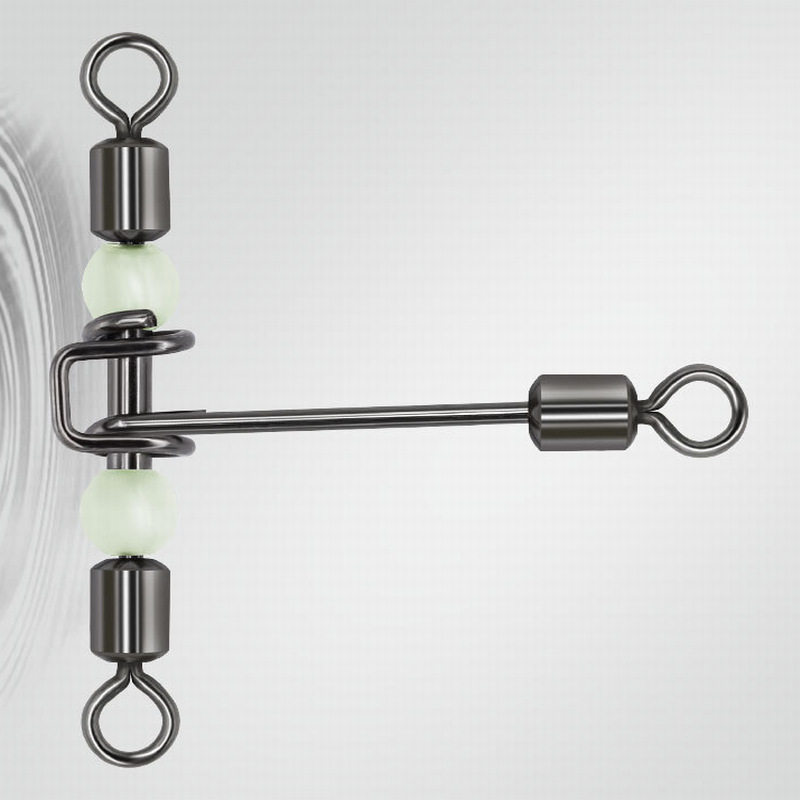 100只/1包 海钓美式简易T型三叉夜光珠转环 天平渔具配件批发
