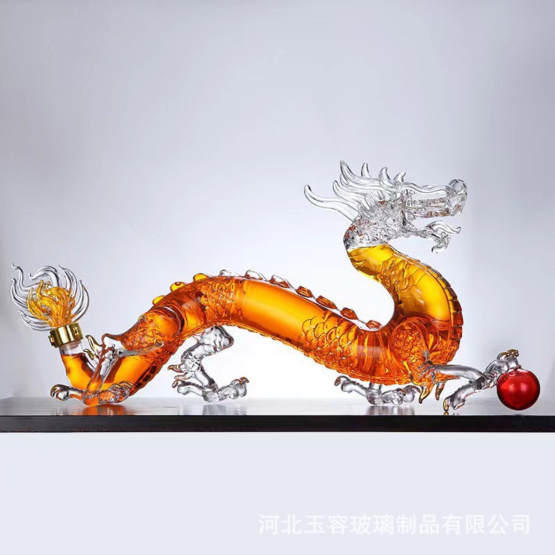 龙腾四海泡酒瓶玻璃酒瓶十二生肖泡酒动物造型空酒瓶生肖酒瓶