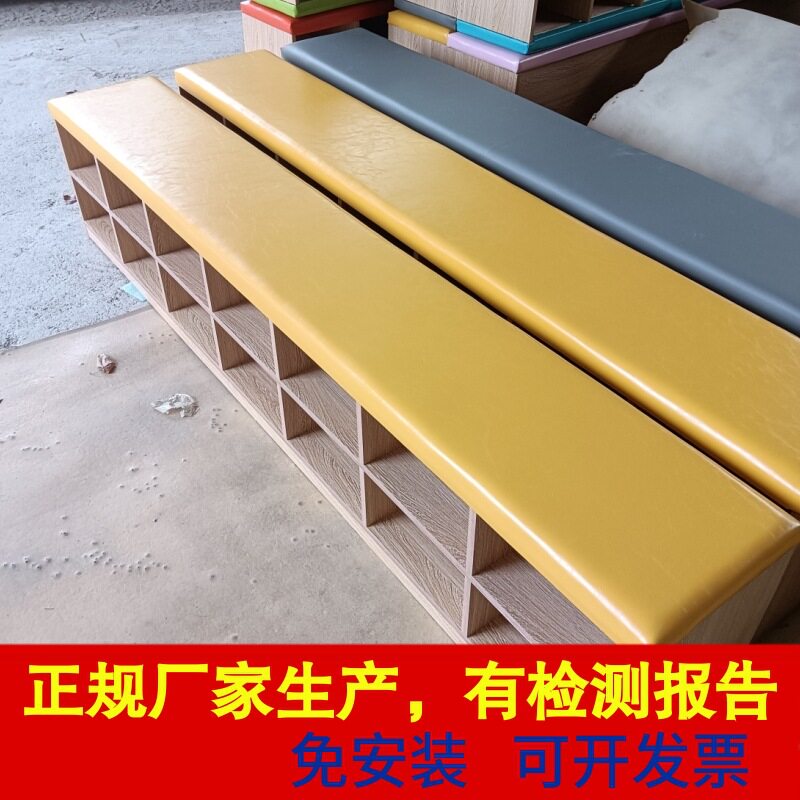 换鞋凳鞋柜鞋架凳子储物穿鞋实木可坐收纳简约长条椅游乐场门口