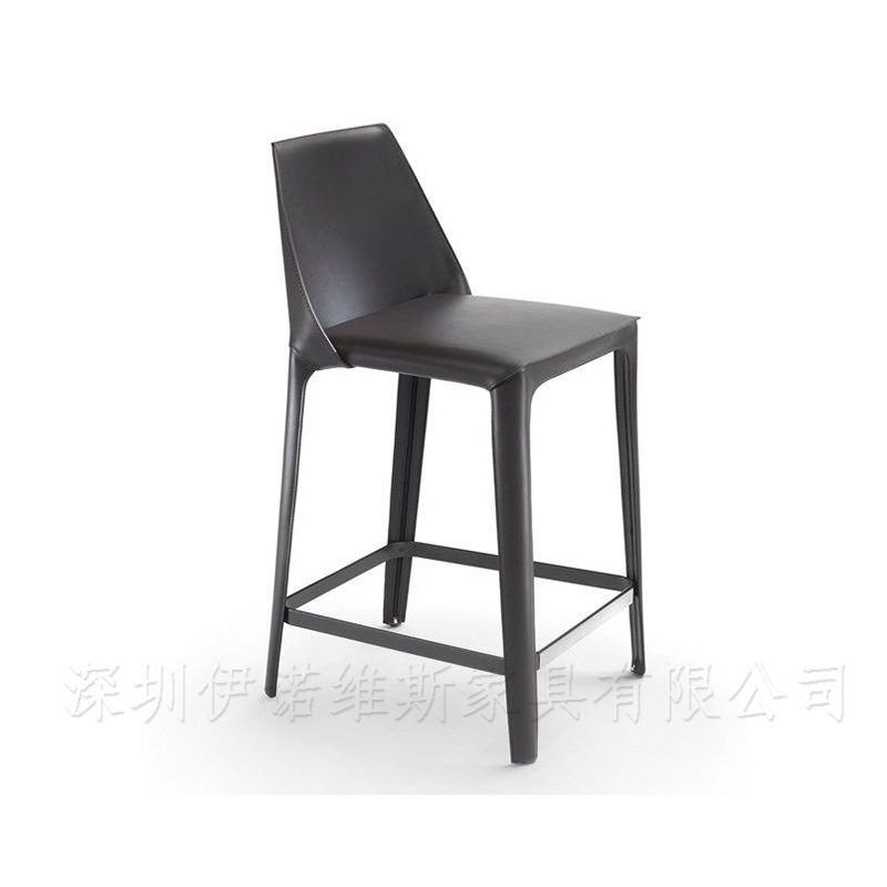 现代简约家用吧椅娱乐会所马鞍皮吧椅创意时尚家具酒店前台KTV椅