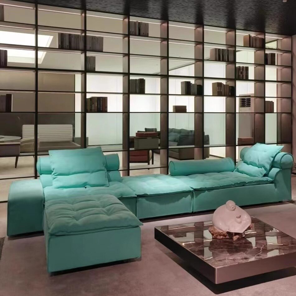 酒店意式极简迈阿密沙发设计师客厅别墅大户型贵妃位组合布艺沙发