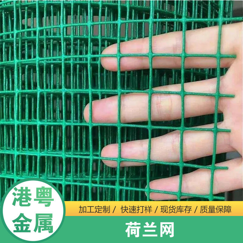 港粤厂家供应绿色浸塑荷兰网防护养殖鸡鸭围网果园种植圈地铁丝网