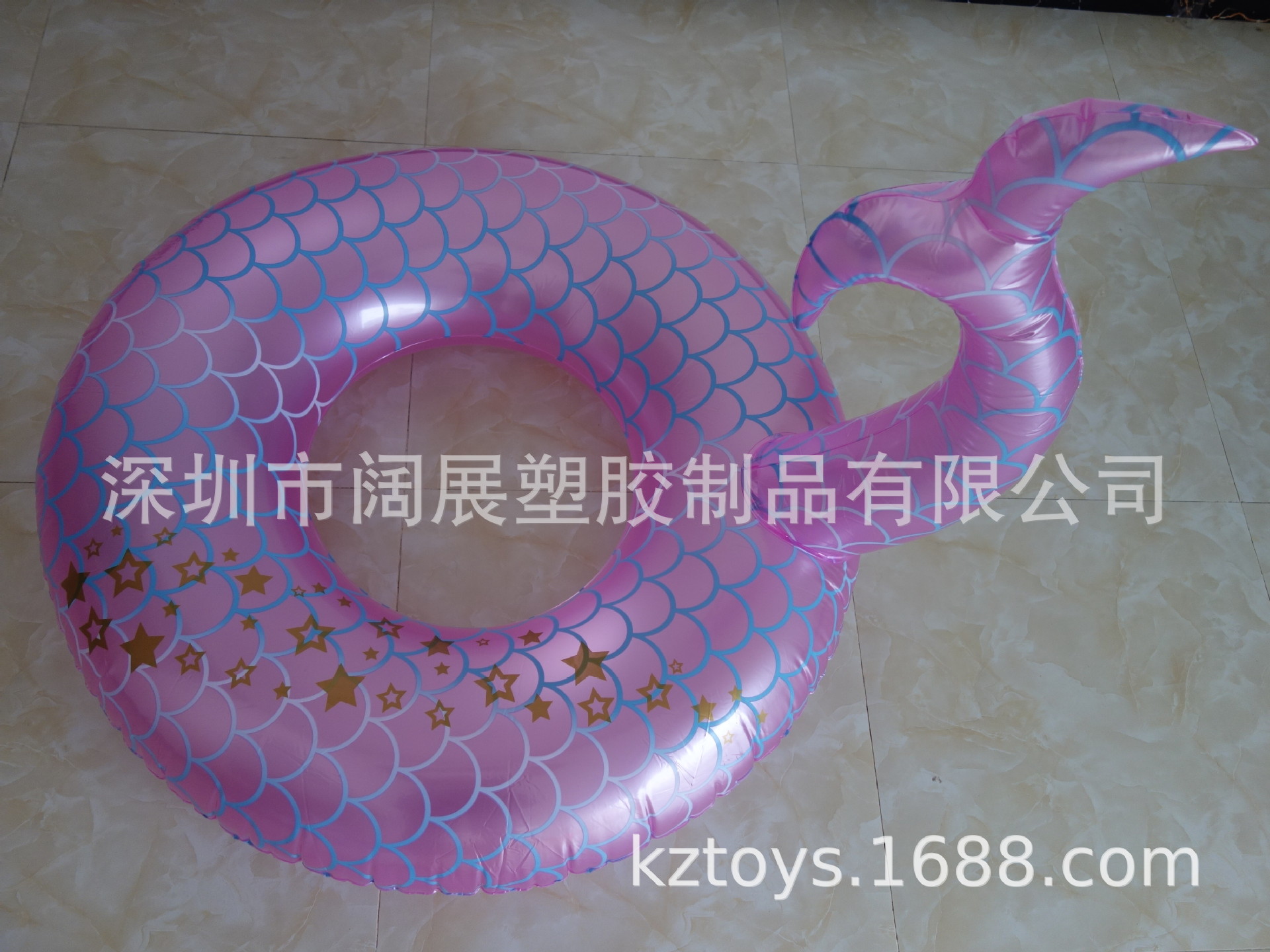 现货水上充气粉色美人鱼游泳圈美人鱼杯托杯座美人鱼浮排浮床