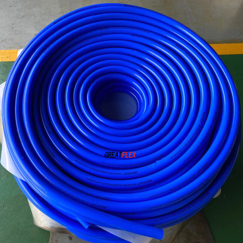 GREATFLEX蓝色防冻耐热管6分水管软管夹线硅胶编织管厂家BP20