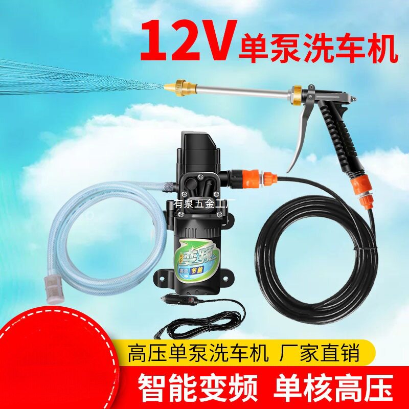 12V/220V便携高压洗车机水枪