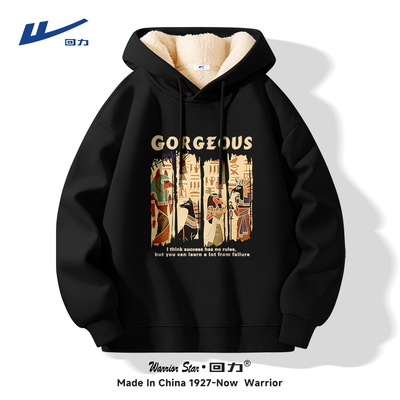 回力羊羔绒重磅连帽卫衣2025新款