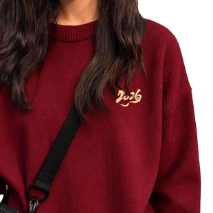 回力红色毛衣男款冬季2026马年本命年衣服新年战袍喜庆情侣内搭Y