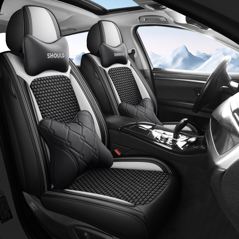 汽车全包围坐垫四季通用款冰丝座椅套免拆座椅套专用透气布艺坐