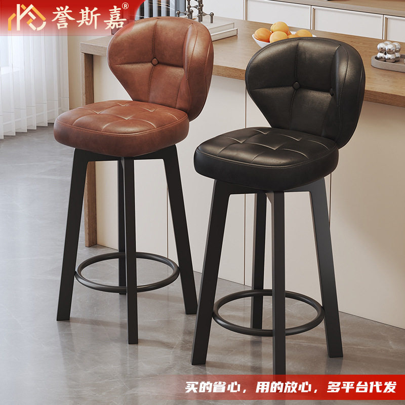 吧台椅子家用旋转成人靠背椅子酒吧椅前台银台吧台凳简约高脚凳