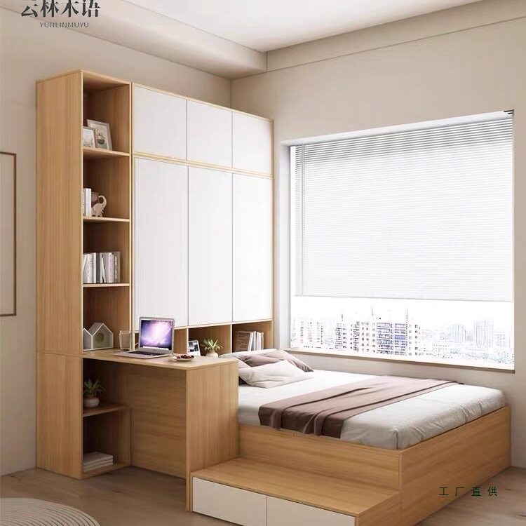 榻榻米床衣柜组合书桌床小户型一体儿童房单人储物收纳床订置尺