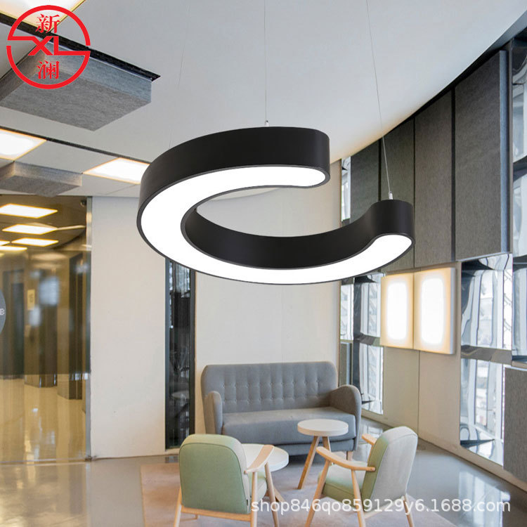 LED吊线灯异形灯C形吊线灯办公吊线灯办公灯吊线灯创意吊灯字母灯