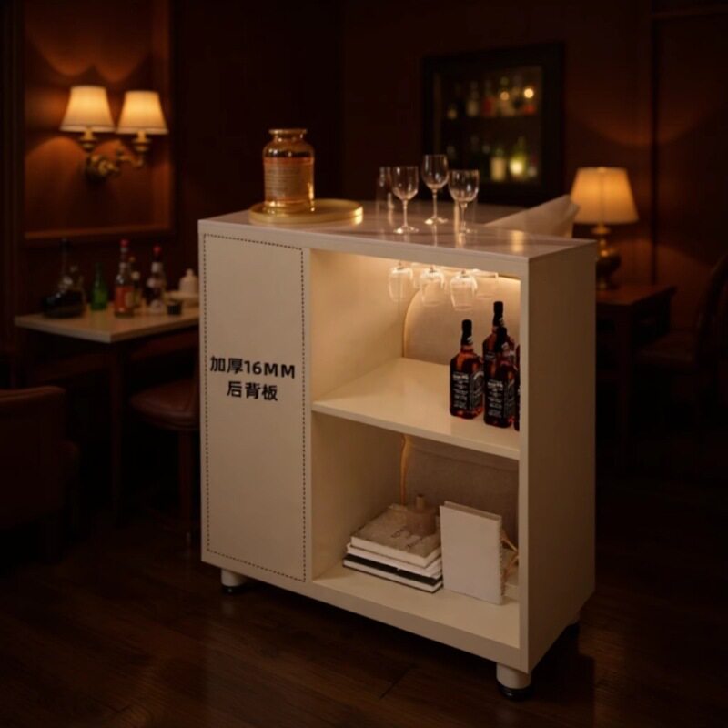 奶油吧台家用客厅隔断小户型酒柜餐边一体柜中岛现代简约边柜边几