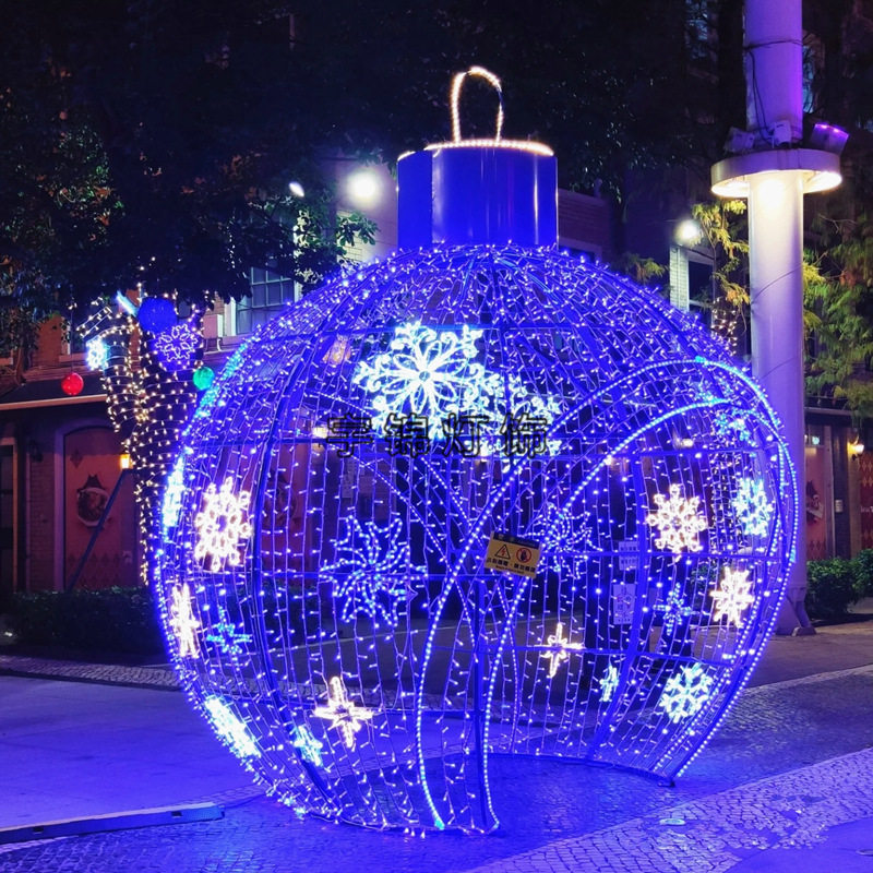 户外LED雪花圣诞圆球广场公园街道景观亮化灯光节灯光秀节日灯