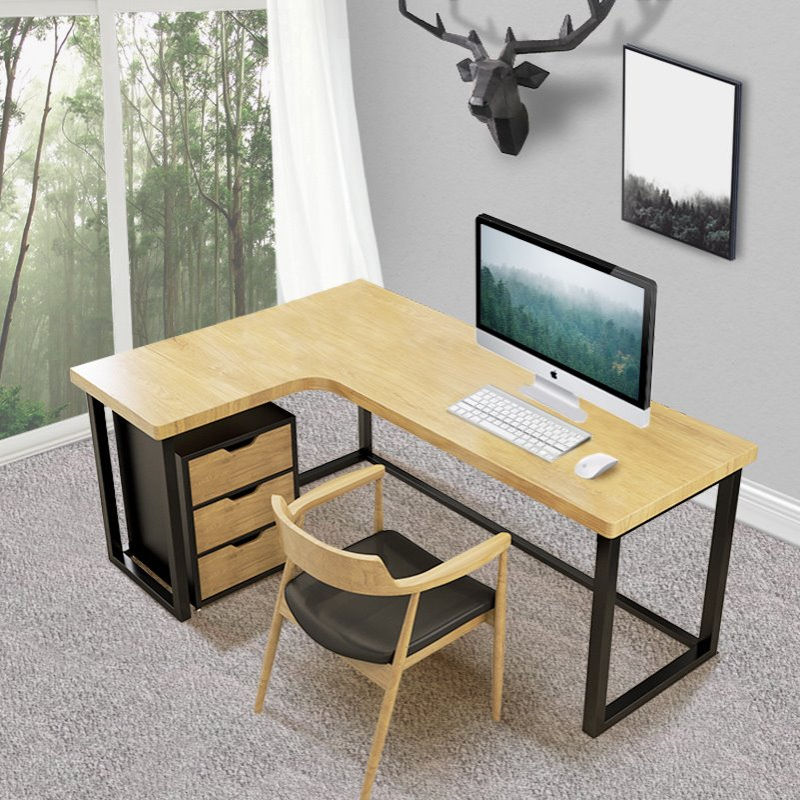 简约办公桌 转角L型台式电脑桌子家用写字台办公室职员工作台