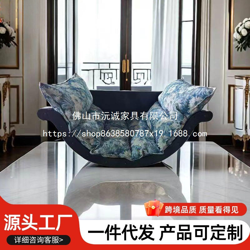 摇摇椅躺椅香蕉船单人沙发椅客厅家用设计款复古休闲懒人沙发摇椅