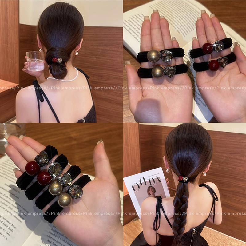 高级感发圈女扎丸子头皮筋2025新款扎头发发绳成人高弹力头绳发饰