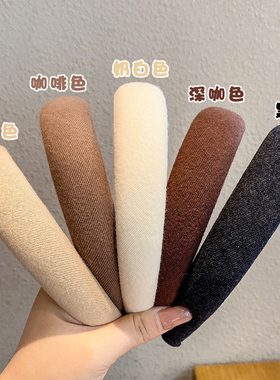 夏季高颅顶发箍高端头箍女网红宽边海绵洗脸压发捆高级感轻奢发卡