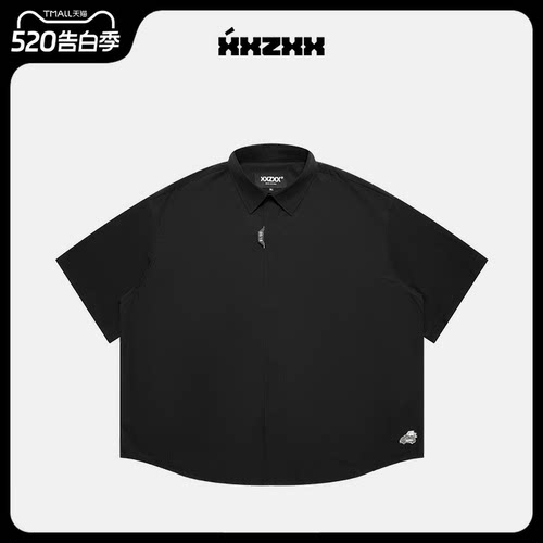 XXZXX潮牌不对称设计短袖衬衫