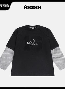 XXZXX假两件设计长袖T恤男女潮牌童装亲子装 2025年秋季新款 2118