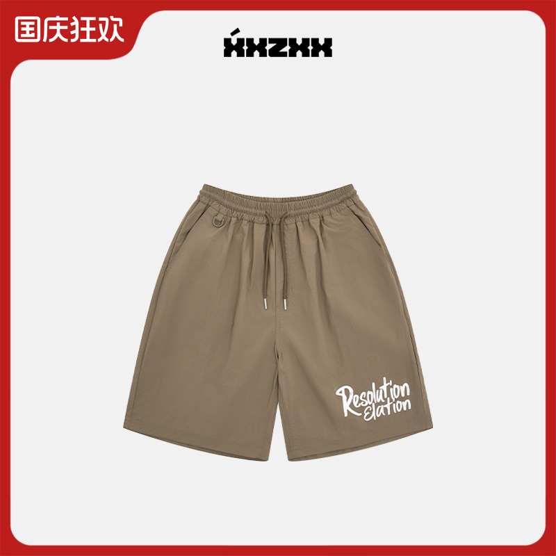 XXZXX潮牌牛仔五分短裤男女同款