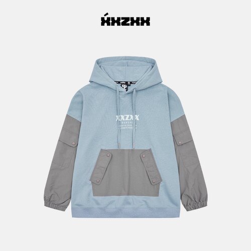 XXZXX潮牌套头卫衣长袖宽松连帽