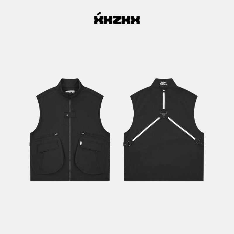 XXZXX背带反光条工装马甲男女