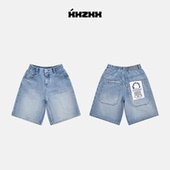 潮牌童装 男女同款 亲子装 夏季 1163 XXZXX绣花布标装 新款 饰牛仔短裤