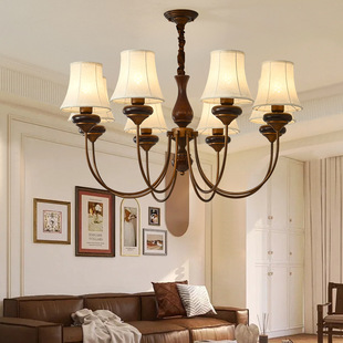 美式复古吊灯客厅主灯中古风铁艺乡村现代简约卧灯室餐厅灯具新款