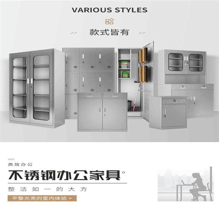 304不锈钢文件柜器械柜药品档案柜储物柜员工清洁柜矮柜水杯柜