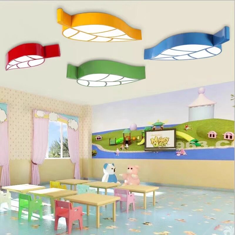 创意树叶造型吊灯幼儿园大厅教室走廊早教中心培训机构吸顶灯具