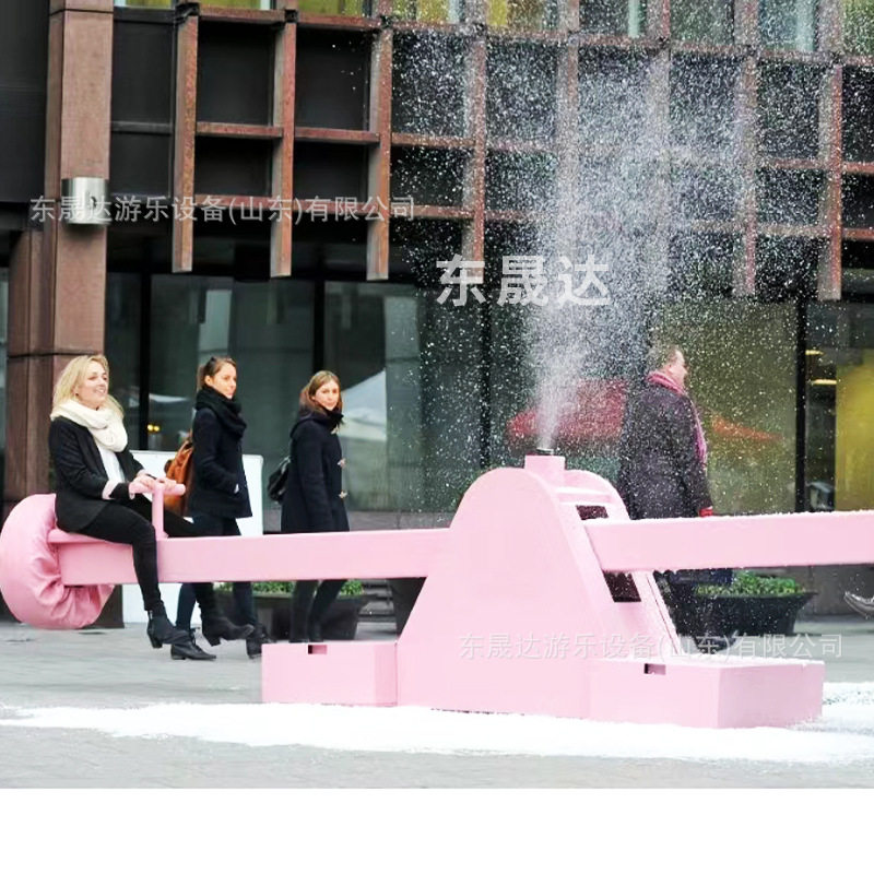 跷跷板喷雪装置户外公共空间互动装置商业活动策划道具
