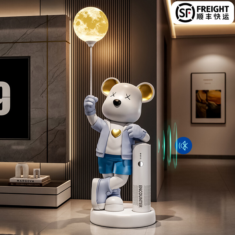 暴力熊摆件客厅大号卡通软装饰品电视柜大型落地搬家乔迁新居礼物