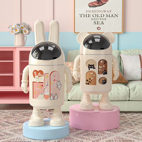 2025新款星际太空兔创意垃圾桶
