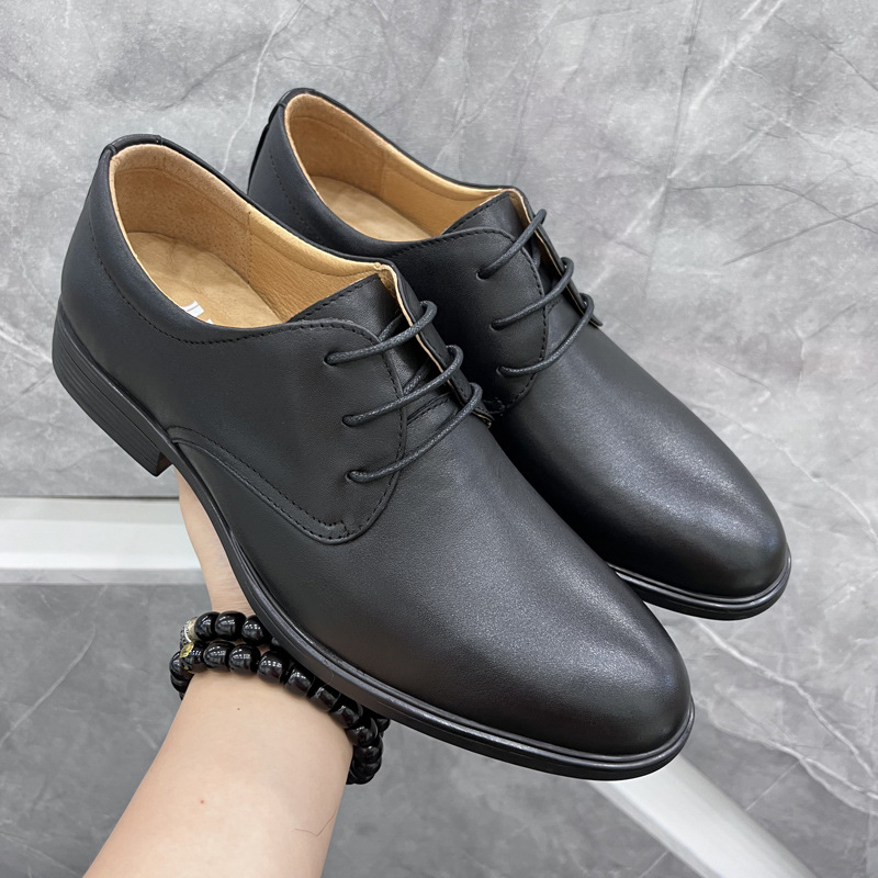 欧洲站男鞋真皮商务正装皮鞋伴郎新郎正装软底软皮西装休闲皮鞋男