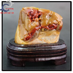 寿山石摆a件 国石真品 大山石 年年有鱼精品摆件礼【裕和轩】D7-2