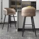 家用靠背高脚椅 意式 高端轻奢吧台椅n子高级感 现代简约吧台凳子