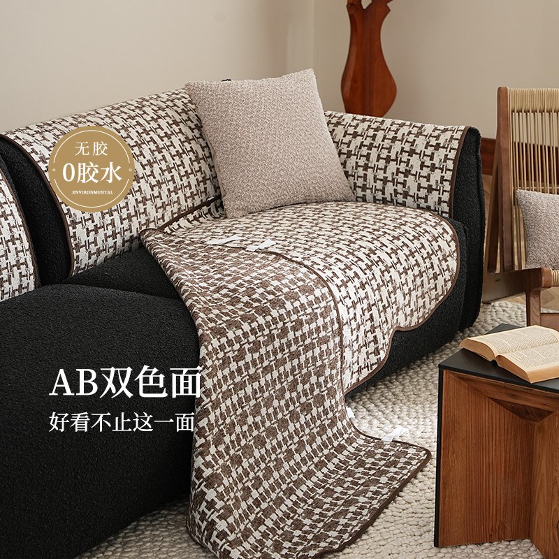 法式中古风沙发垫坐垫四季通用异C形布艺皮沙发垫子防滑轻奢高级