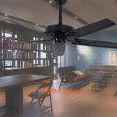 美式 北T欧静音带灯吊 乡村吊扇灯复古现代简约风扇灯家用餐厅欧式