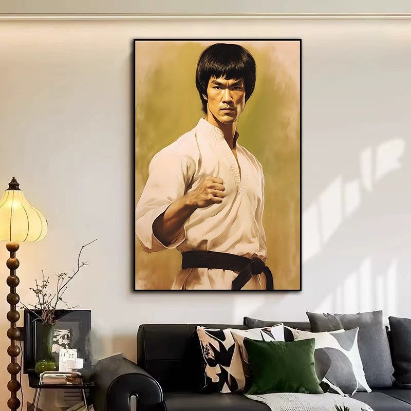李小龙海报装饰画功夫明星周边A玄关挂画客厅卧室床头背景墙画壁,家居饰品,现代装饰画,淘宝优惠券,粉丝福利购,淘宝优惠卷