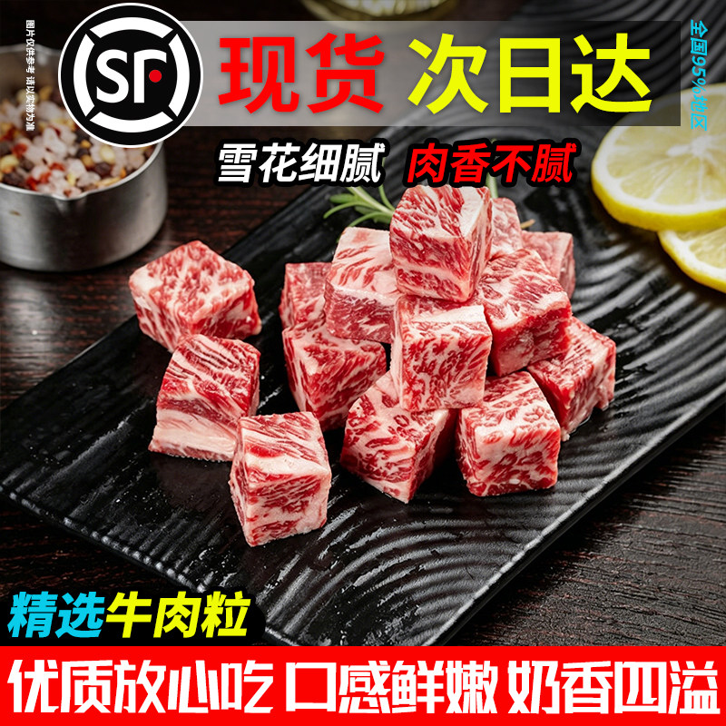 雪花牛肉粒烧烤肉食材生鲜