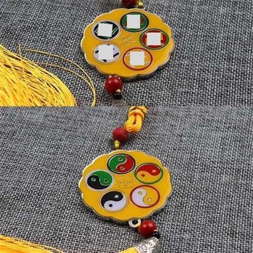 万字福黄a铜版太极盘氏五色双面烤漆水晶胶出去平安汽车挂件