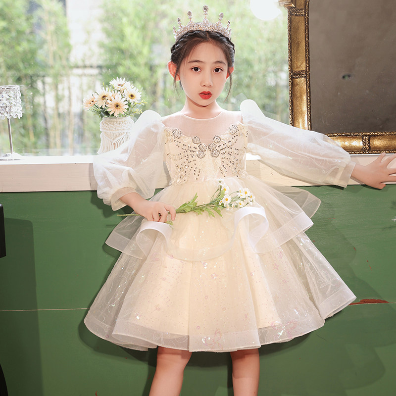 女童公主裙2026春夏新款花童生日主持走秀礼服儿童高端洋气演出服