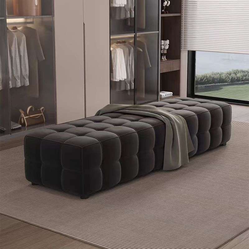 意式轻奢丝绒沙发长凳卧室床尾凳客厅脚踏墩服装店衣帽间换鞋凳子
