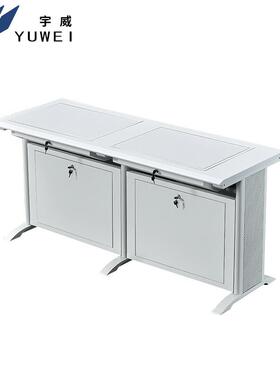 宇威多媒体翻转电脑桌可白色B款双人位元/张（1600*600*750mm（白