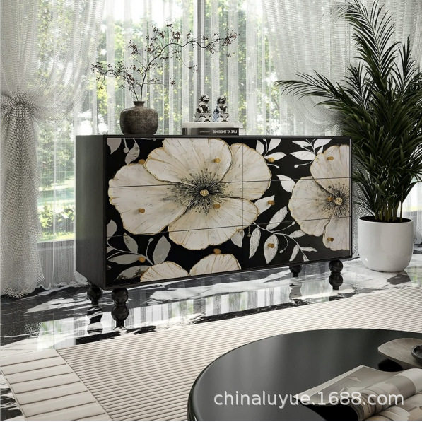 美式复古轻奢客厅家用实木柜餐边柜现代简约厨房收纳置物玄关柜,电子元器件市场,电线扎带/束线带,淘宝优惠券,粉丝福利购,淘宝优惠卷