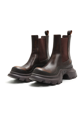 AVVENN秋季擦色复古氛围大底厚底切尔西靴AM7P010715