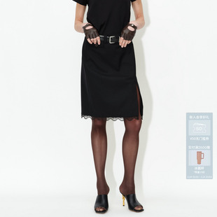 AVVENN弹力可机洗自带光泽精纺羊毛半裙AM71503757