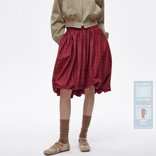 AVVENN设计师款 立体花苞复古活力半身裙AL11503741 精致长款