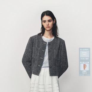 AVVENN拼接设计贴袋装 外套AK10105543 饰短款